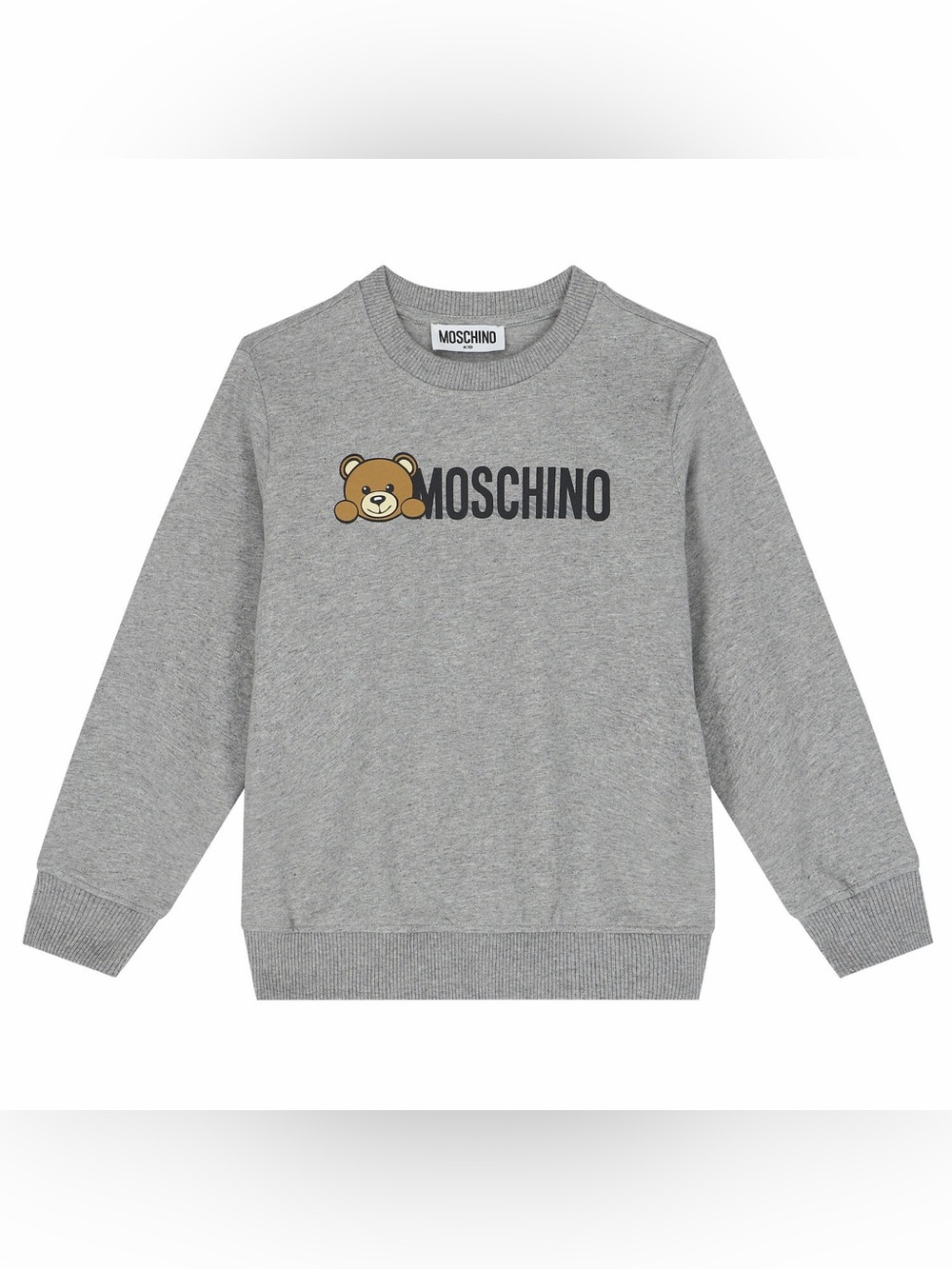 NWT Moschino Gray Sweatshirt with Teddy Logo Sz 12